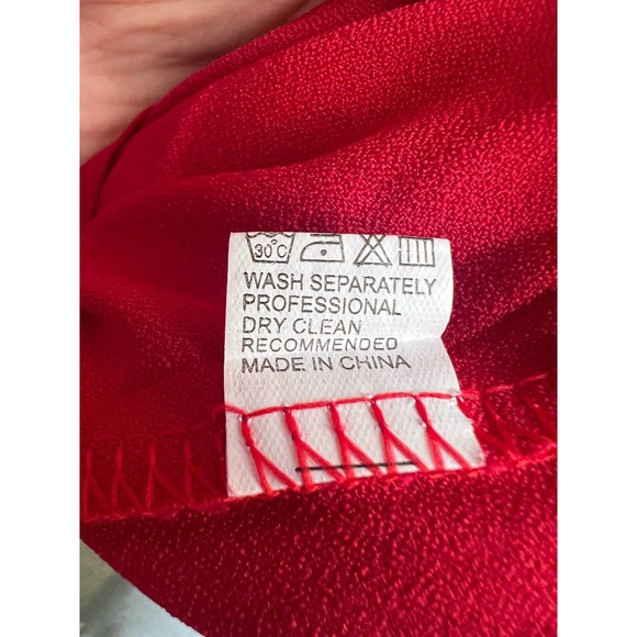 Red Peplum Ruffle Blouse Womens Top by Coral Size M Pullover - Picture 10 of 10